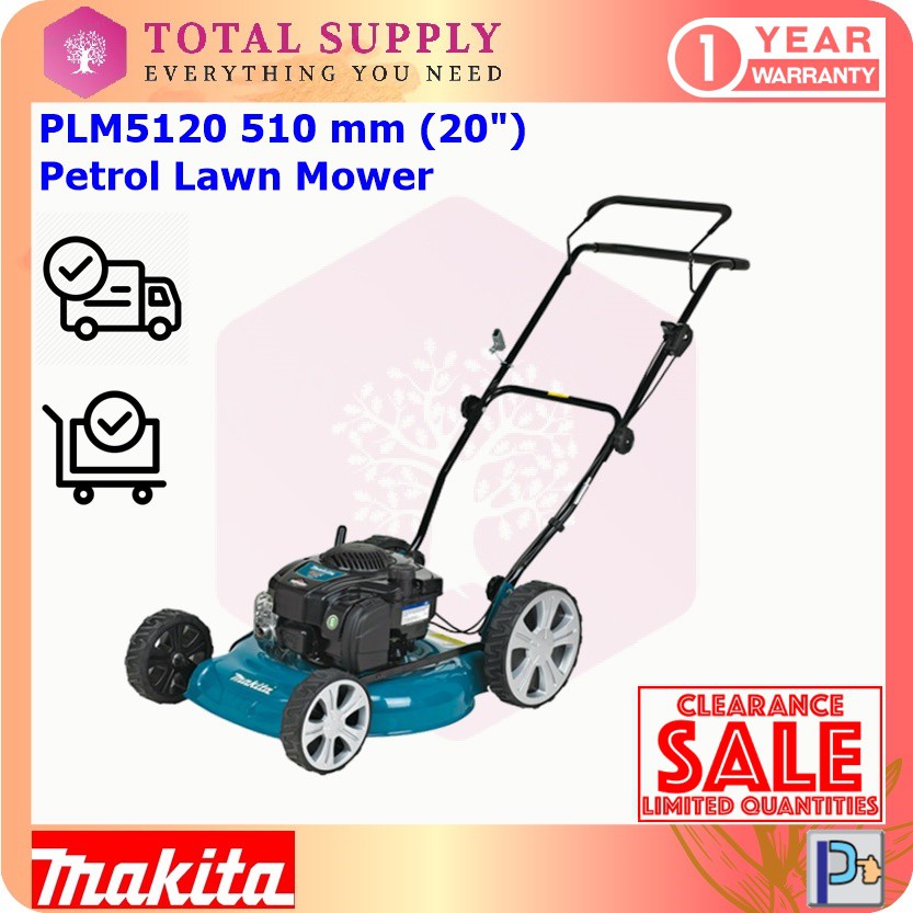 Makita petrol lawn online mower