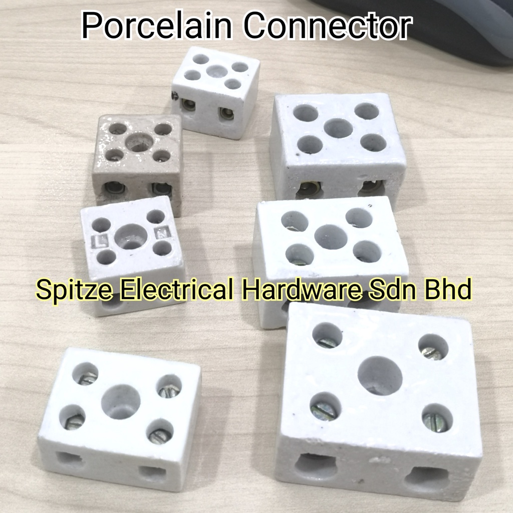 5~60amp PROCELAIN CONNECTOR 2 WAY / 大五眼 5 Hole Connector Porcelain ...