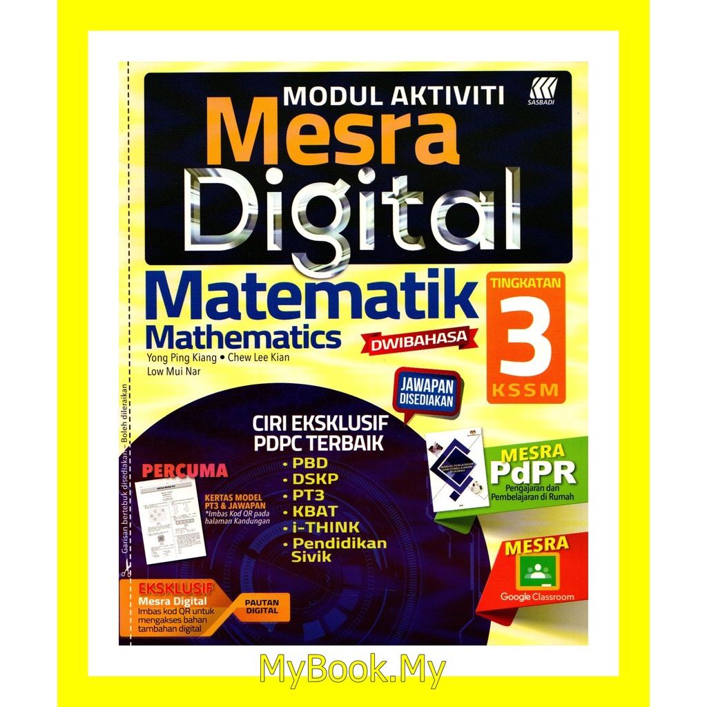 MyB Buku Latihan : Modul Aktiviti Tingkatan 3 - Matematik/Mathematics ...