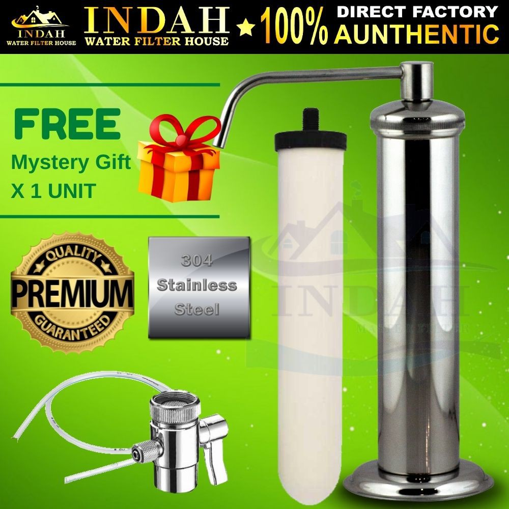 INDAH 304 Stainless Steel Round Cap Stand Water Purifier With Standard ...