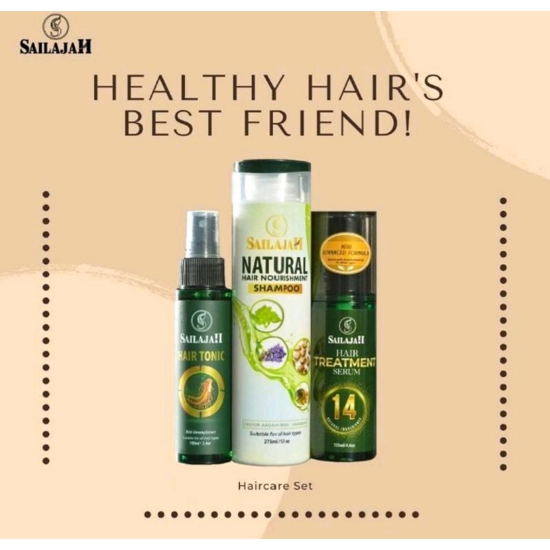 SAILAJAH NATURAL HAIR NOURISHMENT SHAMPOO, SAILAJAH HAIR TREATMENT SERUM AND SAILAJAH HAIR TONIC