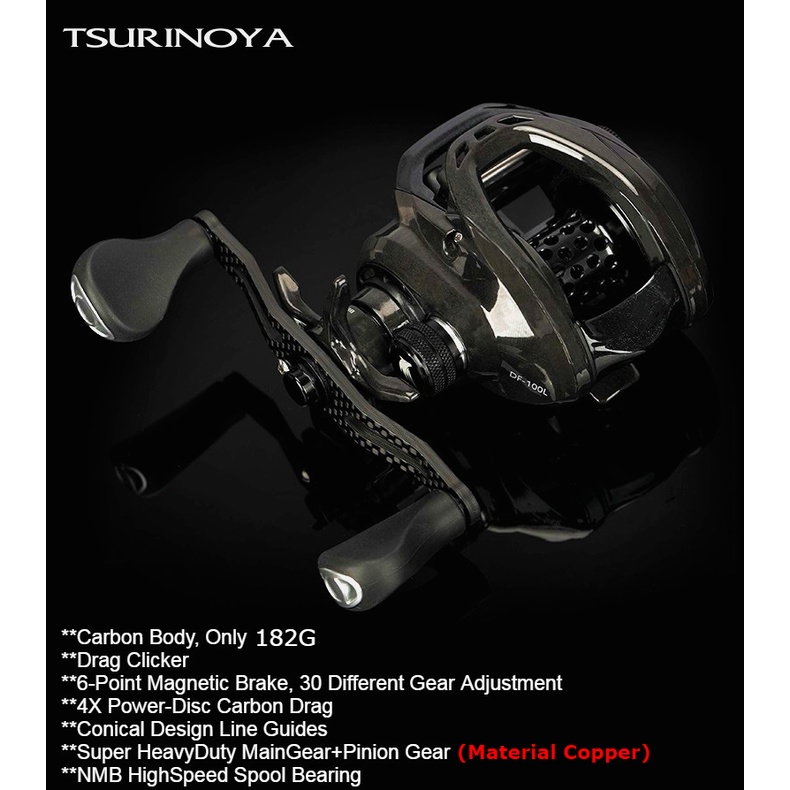 TSURINOYA DARK WOLF 150 7KG Max Drag 10+1BB Baitcasting Reel Long