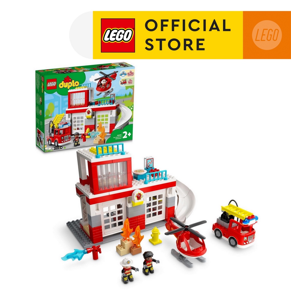 LEGO DUPLO Rescue Fire Station Helicopter 10970 Building Toy 117 Pieces Building Toys For Toddlers Construction Toys Shopee Malaysia