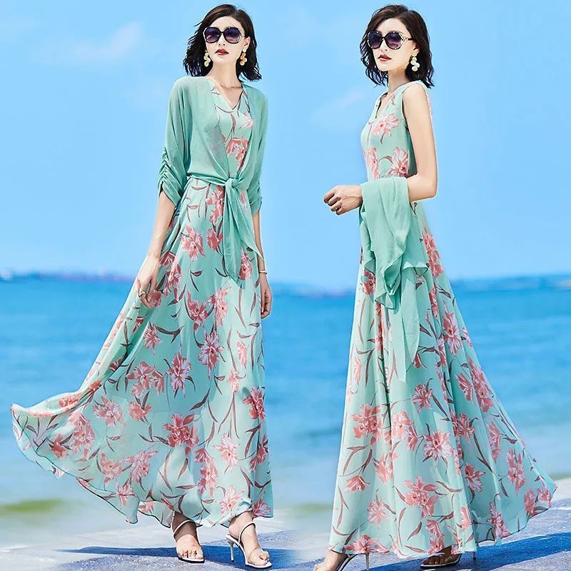 Beach store dress shopee