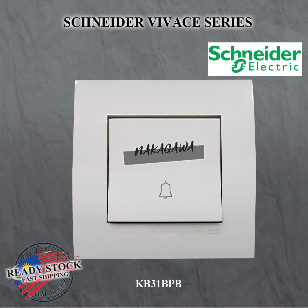 Schneider Vivace Kb31bpb White Kb31bpbas Silver Bell Press Switch Shopee Malaysia 5907