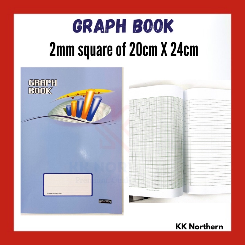 A4 Graph Book 40 Sheets Buku Graf Sekolah Graft Book Art Cover Buku