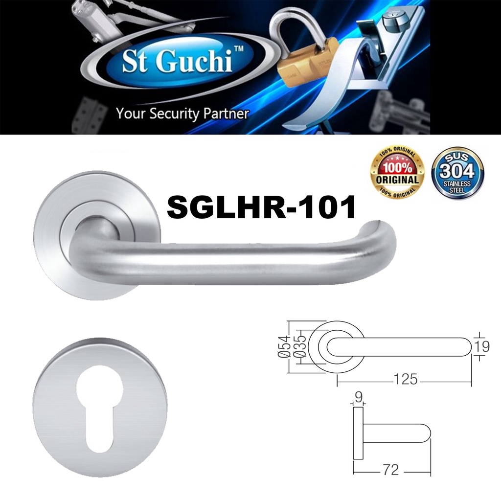 St Guchi mortise door lock set SGLHR 101 Lever handle SIRIM approved ...