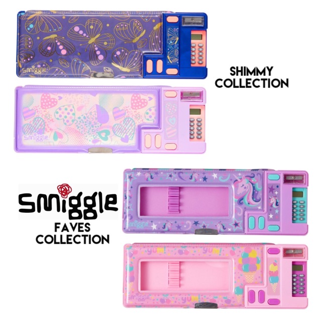 💯 Smiggle Faves Shimmy Pencil Case Pop out Purple Lilac | Shopee Malaysia