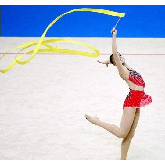 4M Ribbon Gym Rhythmic Art Gymnastic Ballet Streamer Twirling Rod Dance ...