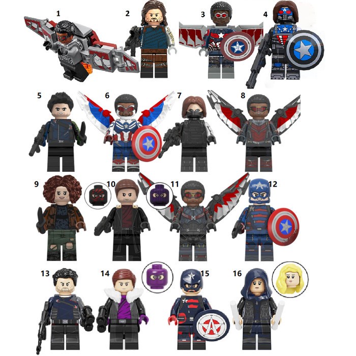 Falcon Bucky Zemo Karli Sharon Captain America John Lego Minifigure ...