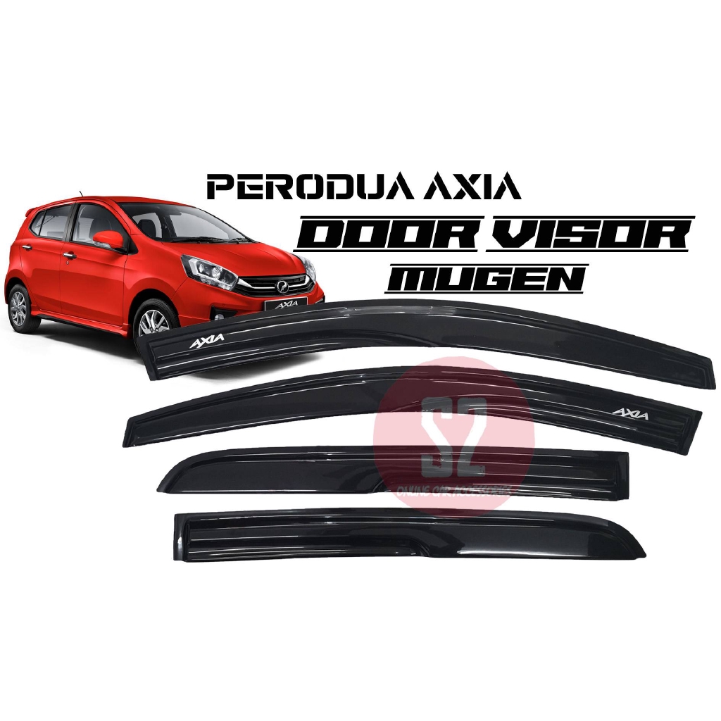 Perodua Axia Mugen Design Door Visor Wind Deflector Air Press Door ...