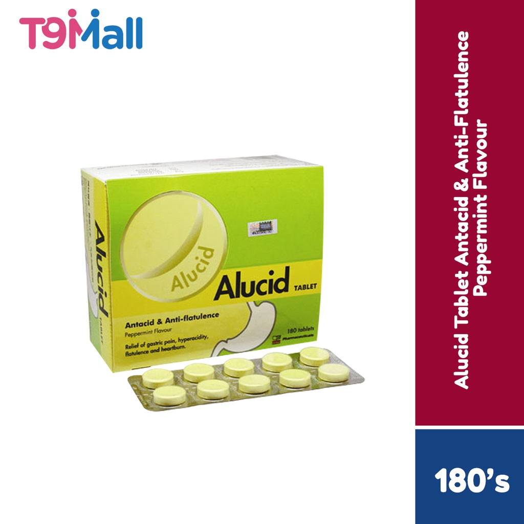 Alucid Tablet Antacid & Anti-Flatulence Peppermint Flavour (180's ...