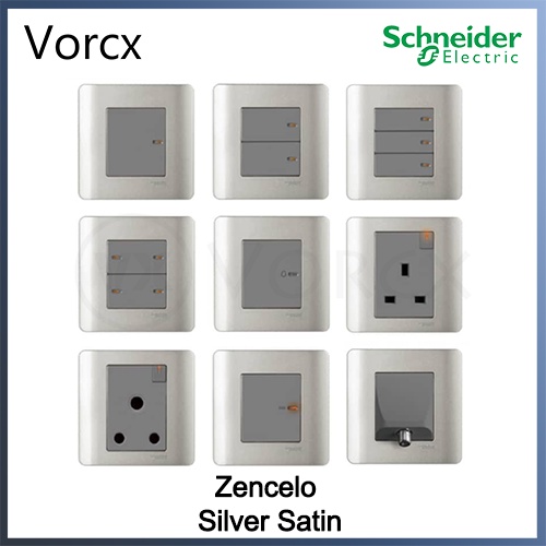Schneider Zencelo Series Silver Satin Switches & Sockets Shopee Malaysia