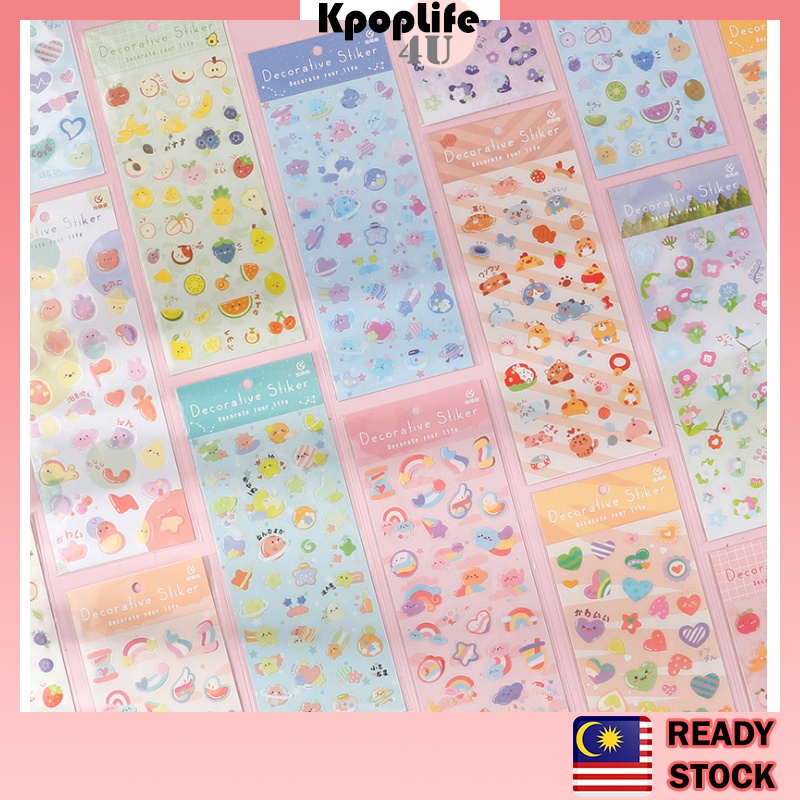 Korea Ins Cutie Deco Sticker Planner Diary Handphone Case Birthday Card ...