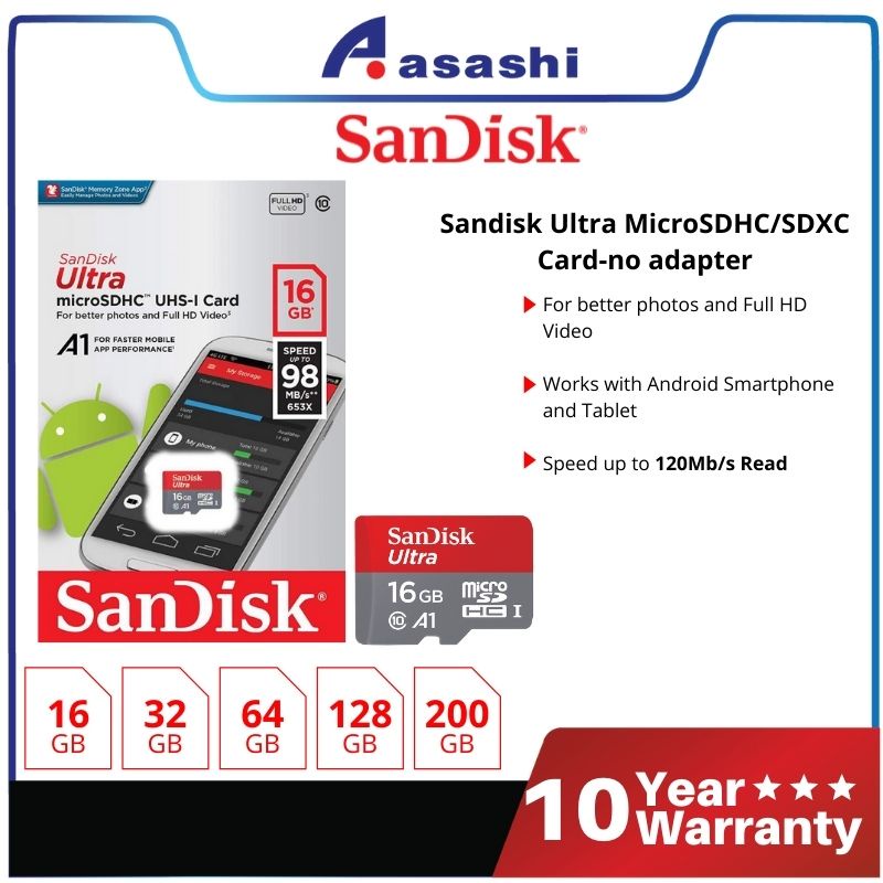 MicroSD Card SDHC SDXC & Full Size Adapter 32GB 64GB 128GB 200GB