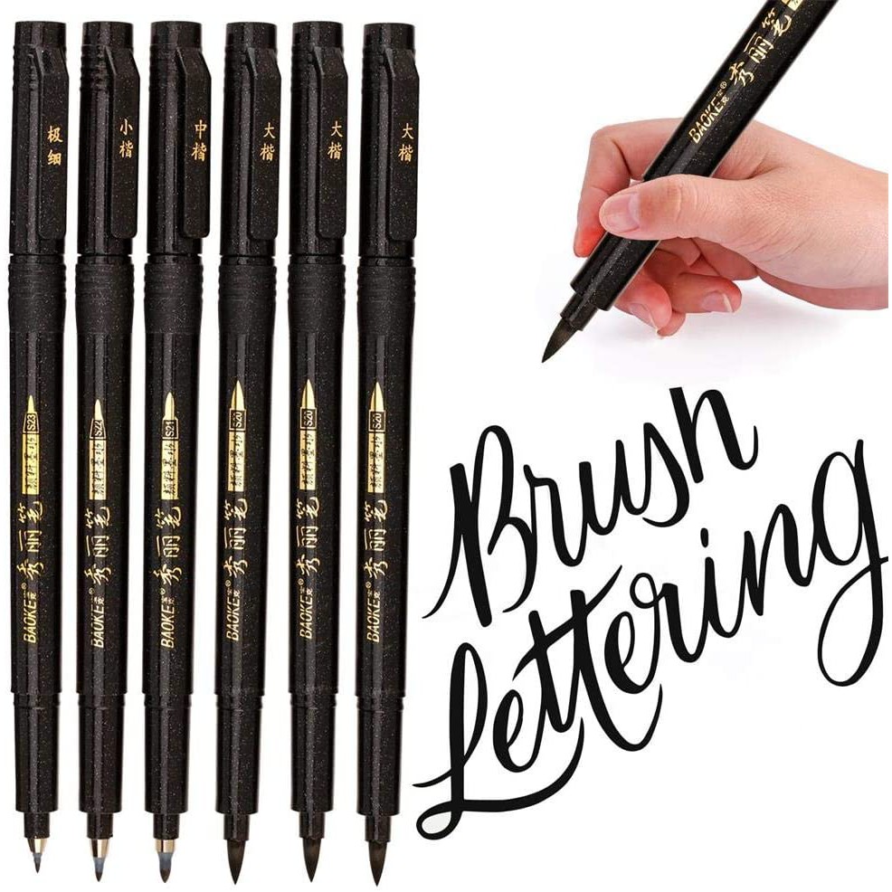 YUME Refillable Chinese Japanese Calligraphy Brush Pen Value Pack with ...
