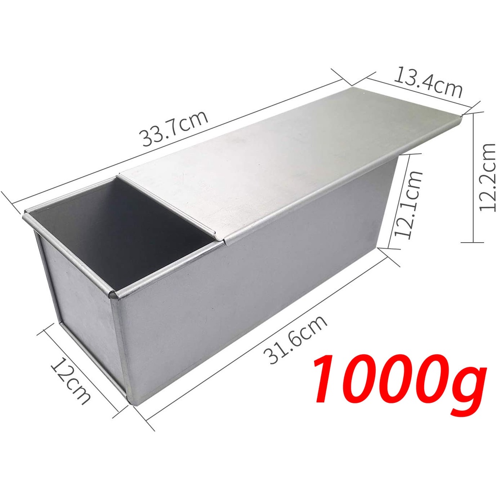 Hard Anodised Aluminium Bread Pan 1 lb Pullman Loaf Tin with lid with