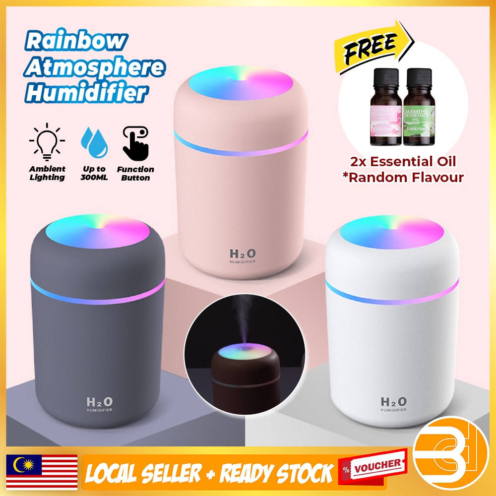 BDC Ultrasonic Turning Color Cup Humidifier USB Diffuser for Aroma in