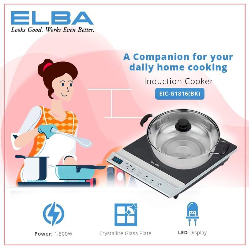 Elba Induction Cooker EIC-G1816(BK) | Shopee Malaysia