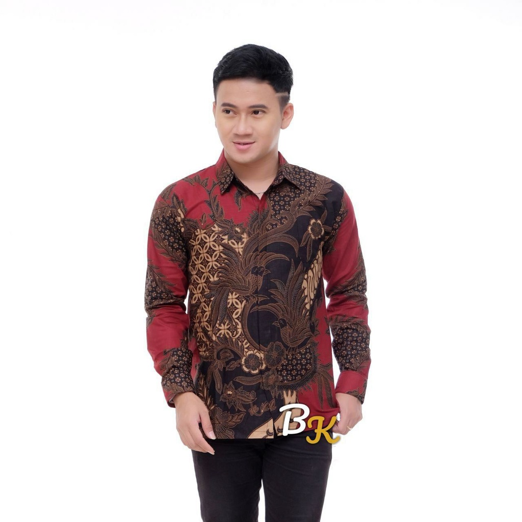 KEMEJA Ruzza Men's Batik Long Sleeve Blue Blarak Sky Flower