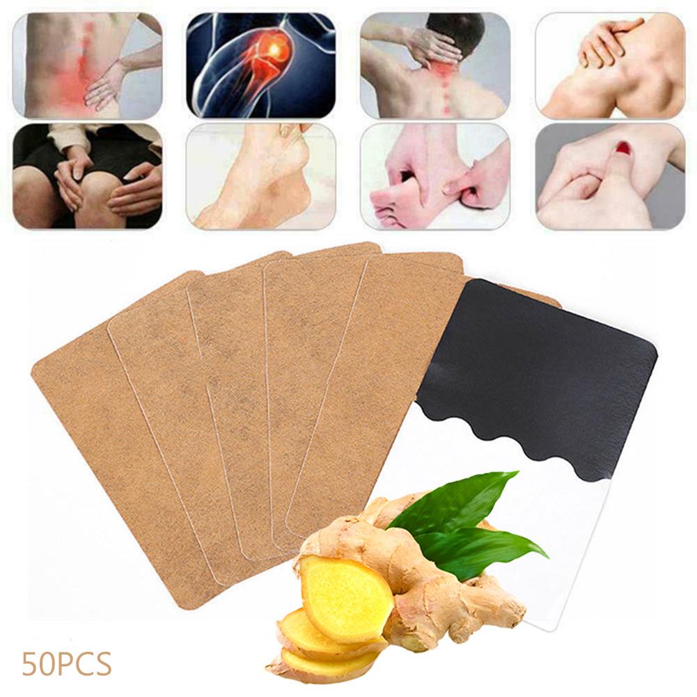50PCS Herbal Ginger Patch Detox Foot Body Neck Knee Pain Relief ...