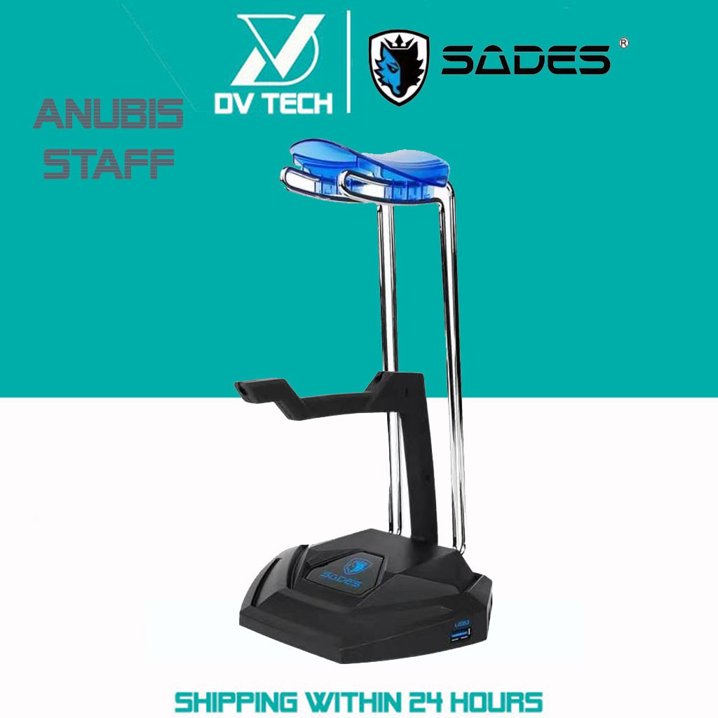 **READY STOCK**Sades Anubis Staff Headset / Headphone Stand with Built