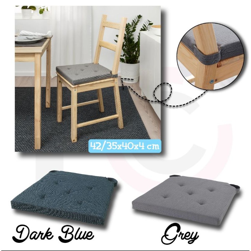 Ready Stock IKEA JUSTINA Chair Pad Grey Dark Blue Green