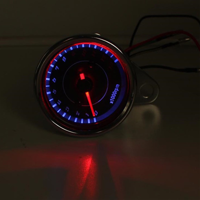 MOTORCYCLE RPM METER 12V TACHOMETER METER LED BACKLIGHT 13K RPM SHIFT ...
