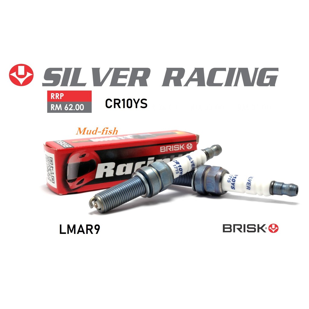 BRISK CR10YS Silver Racing Spark Plug for Yamaha XMAX, BMW S1000, Yamaha YZFR1 Shopee Malaysia