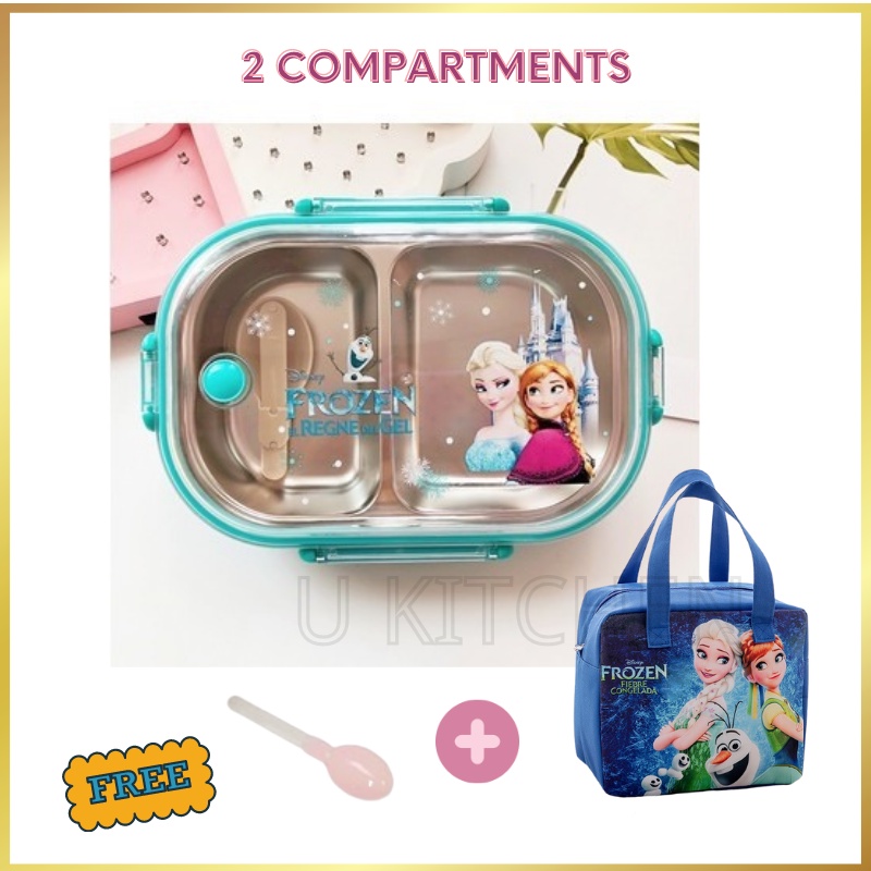 FROZEN ELSA AND ANNA BACK-2-BACK 9.5 PINK/BLUE INSULATED LUNCH BAG  LUNCHBOX-NEW!