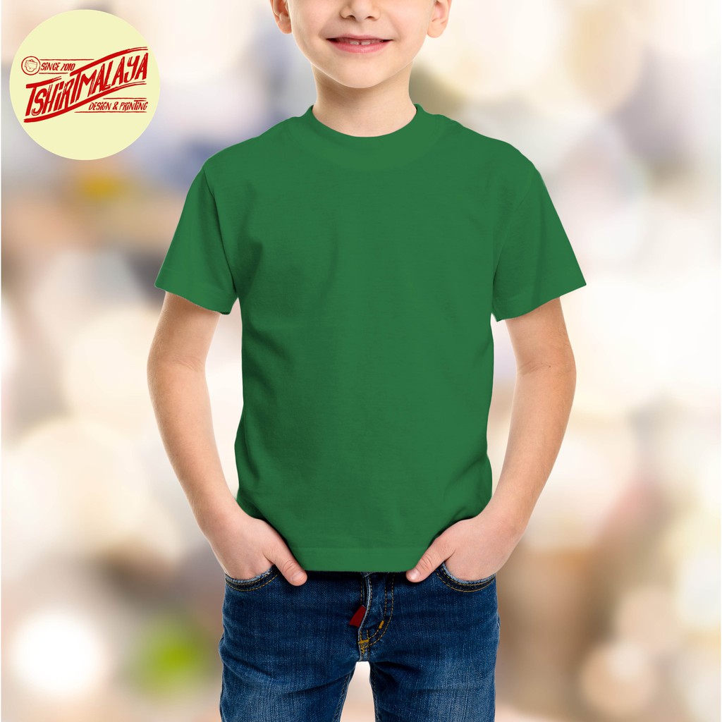 KELLY GREEN / MILO GREEN KID'S 100% cotton plain tshirt round neck