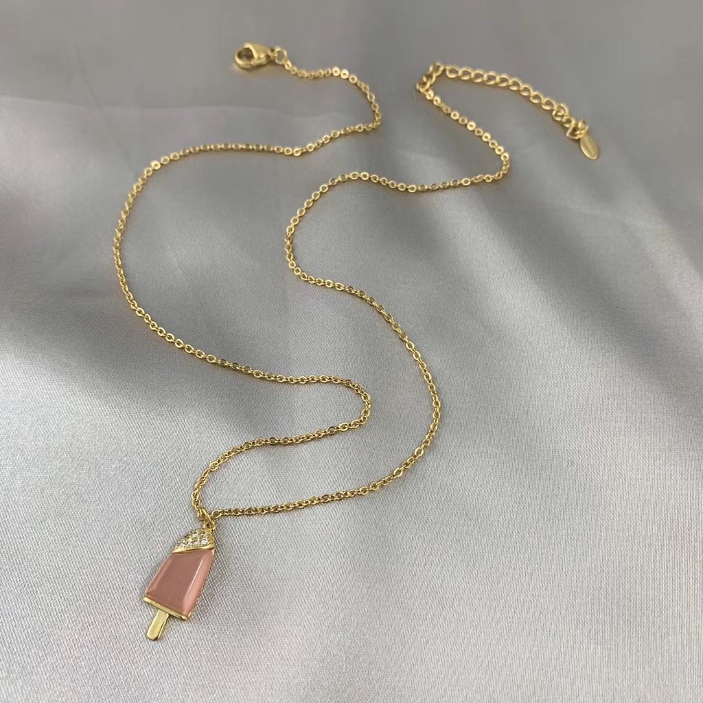 Girl student collarbone chain design lovely Popsicle glitter set ...