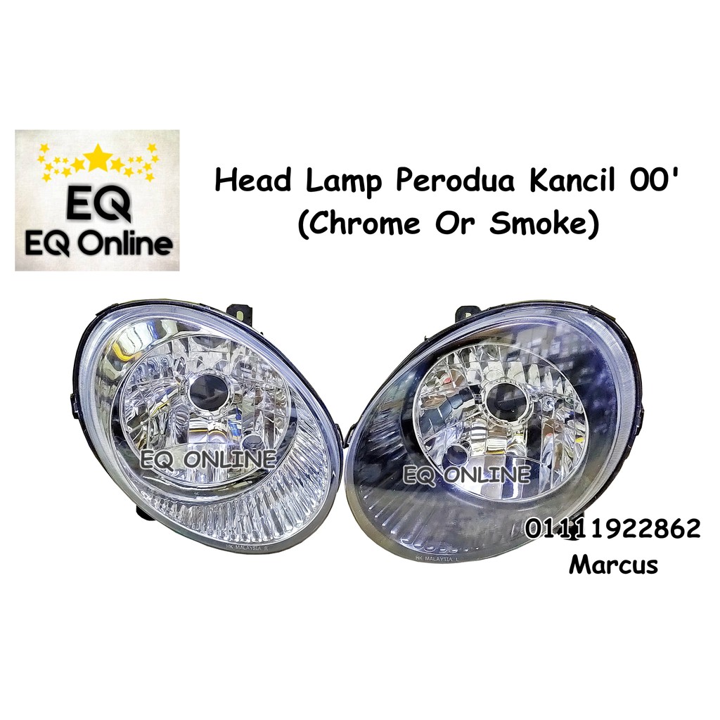 Perodua Kancil 2002 Head Lamp Bulat Chrome Or Smoke Lampu Besar Lampu