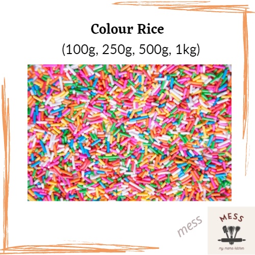 Colour Rice / Coklat Urai Berwarna (100gm, 250gm, 500gm, 1kg) | Shopee ...