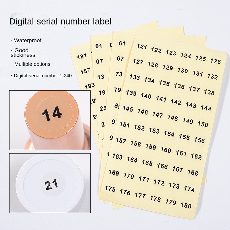 美甲甲油胶色号数字标签贴纸编号镭射1240 Nail Polish Gel Color Number Label/Sticker/Label