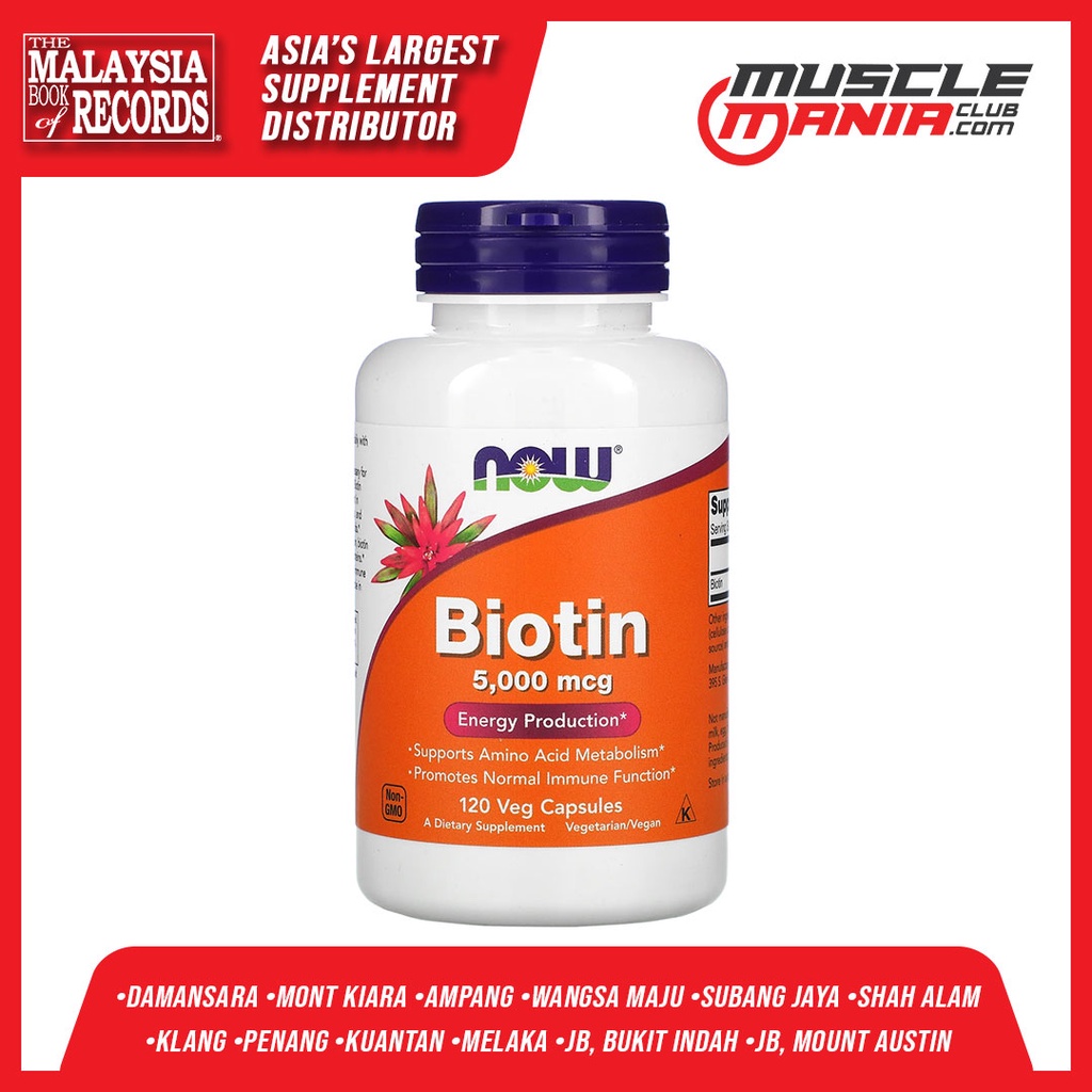 Now Foods Biotin 5,000mcg (60caps) | Shopee Malaysia