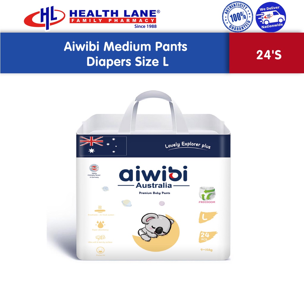 AIWIBI DIAPERS PANTS 24'S (MEDIUM PACK) - L | Shopee Malaysia