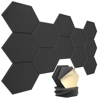 Soundproof Wall Panels 12 Pack Acoustic Foam Panels Sound Proof Panels  Tiles with 60 pcs Double-sided Adhesive, High Density Sound Dampening  Panels
