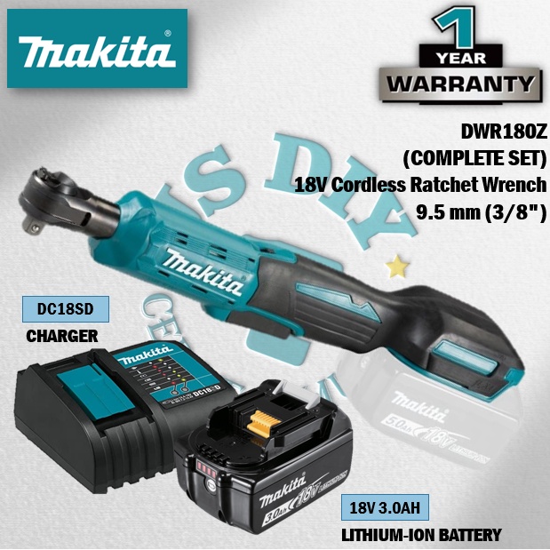 MAKITA DWR180Z 18V Cordless Ratchet Wrench 9.5MM (3/8") Shopee Malaysia