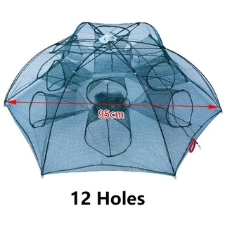 4-20 Holes Automatic Fishing Net Nylon Foldable Catch Fish Trap