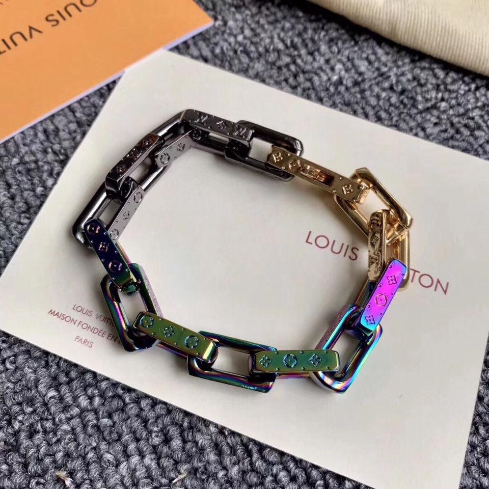 Louis Vuitton Chain Bracelet Engraved Monogram Colors Black/Gold/Multicolor  in Metal with Black/Gold/Multicolor - US