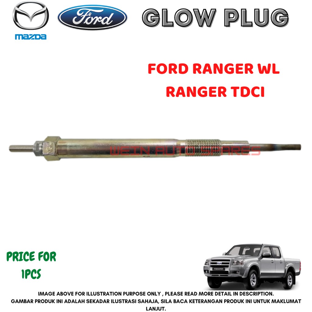 GLOW PLUG GENUINE FORD MAZDA FORD RANGER TDCI (16V) , RANGER WL (12V) Shopee Malaysia