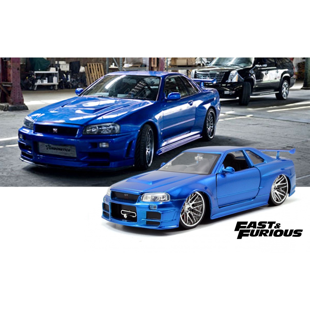 FAST & FURIOUS MOVIE CAR - BRIAN's 2002 NISSAN SKYLINE GT-R R34 1:24 ...