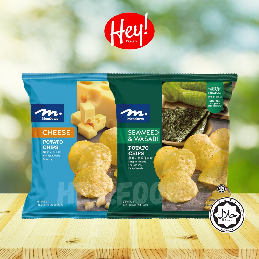 MEADOWS Potato Chips (60g) Cheese/ Seaweed & Wasabi 芝士味薯片/ 紫菜芥末味薯片
