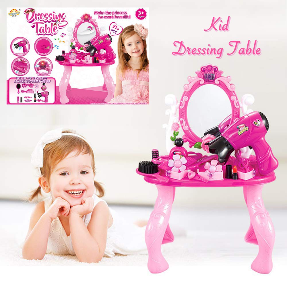 Kids Toy Pretend Makeup Dressing Table Playset Set Mainan Solek Kanak ...