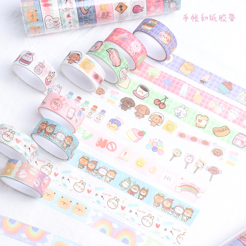 Cute Creative Colourful Cartoon Washi Tape 1roll Decoration Sticker ...