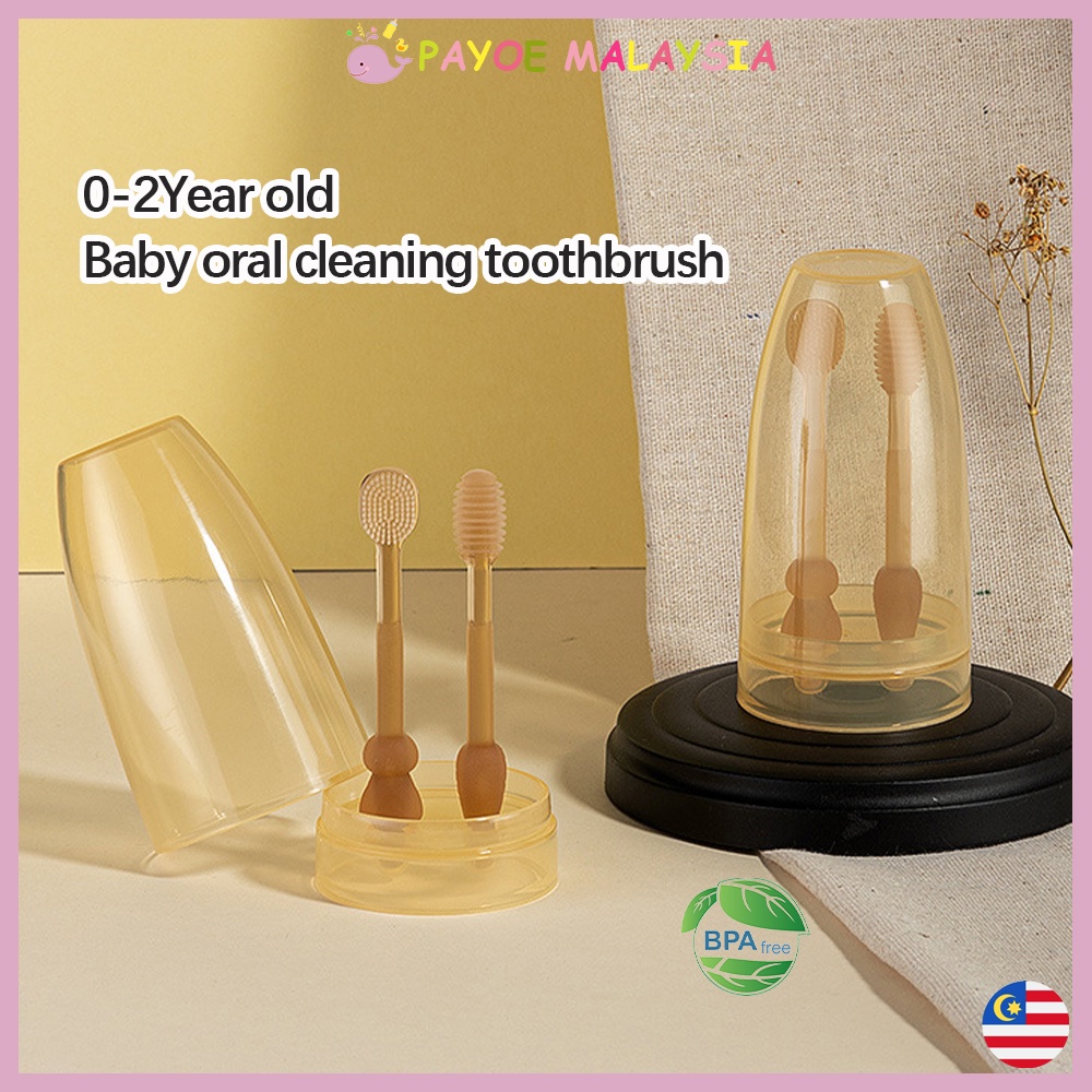 Payoe 3in1 Baby Silicone Toothbrush Baby Tongue Cleaning Brush Oral ...
