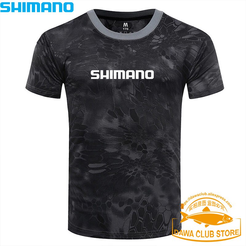 Men Shimano Fishing T Shirt Summer Short Sleeve Camouflage Fishing