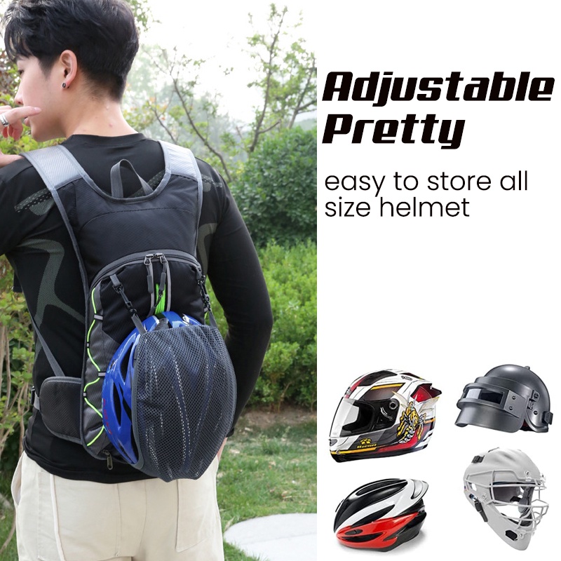 Motorcycle helmet holder for backpack hot sale
