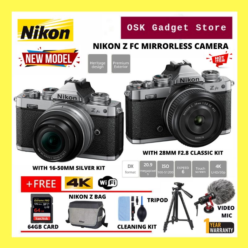 Nikon Z FC / ZFC Heritage Design 20.9MP DX Expeed 6 4K UHD WiFi